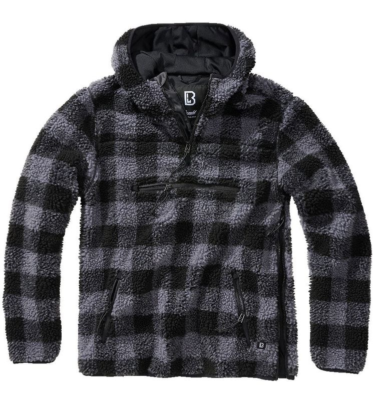 Lumberjack teddyfleece worker pullover gray/black - men