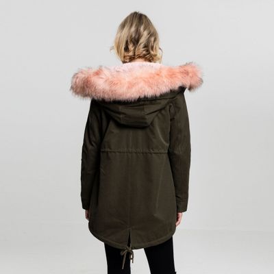 Ladies Peached Teddy Lined Parka