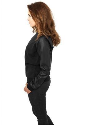 Sweatshirt Leatherimitation on arms