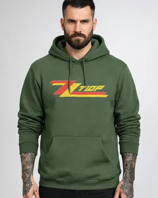 ZZ Top Misprint Logotype Huvtröja i olive