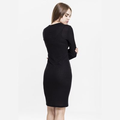 Ribbed dress with high neck