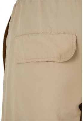 Wide nylon cargo pants for women