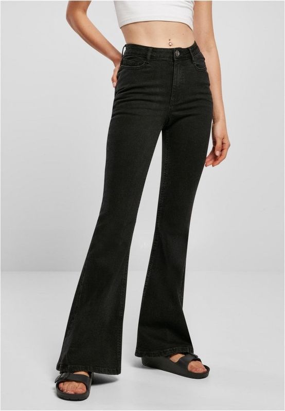 Ladies Organic High Waist Flared Denim Pants