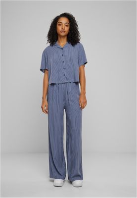 Kortärmad skjorta för dam– vintagebluepinstripe