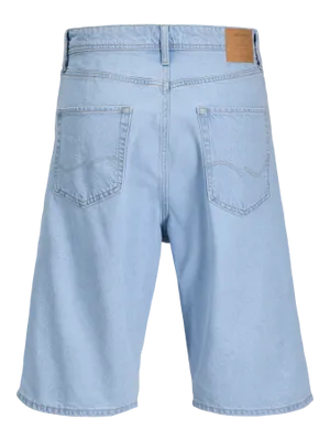 Stentvättade jeansshorts – hög midja ljusblå
