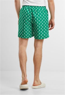 Pattern Swim Shorts Bright Green Seahorse