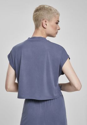 Short t-shirt with high neck ladies