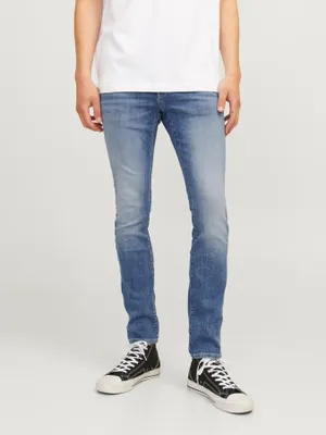 Stentvättade blå jeans slim fit - GLENN