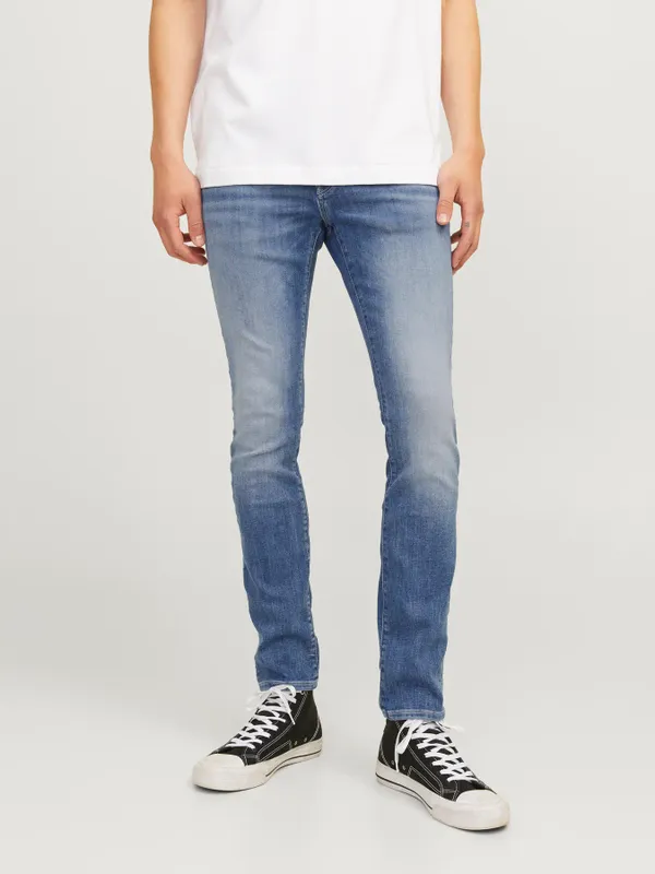 Stentvättade blå jeans slim fit - GLENN