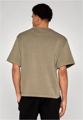 T-shirt för herr i bomullsfrotté – ljus olivgrön