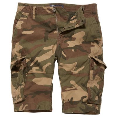 Camo cargo shorts i bomuldsstof