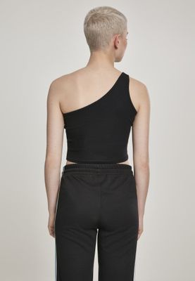 Short belly sweater with a shoulder strap