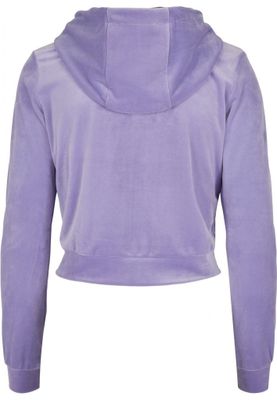 Ladies Short Velvet Zip Hoody