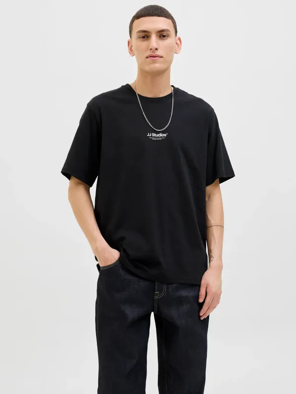 JJ Studios oversized svart T-shirt herr