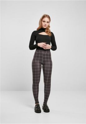 Black tartan leggings