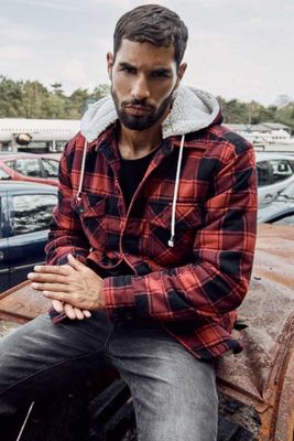 Lumberjacket hooded red/black