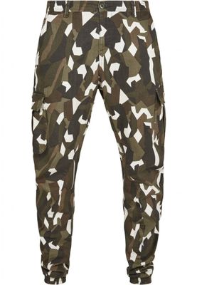 Geometric camo cargo pants