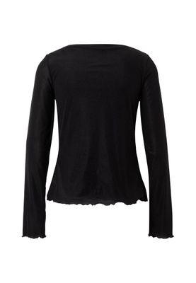 Blus för dam med knytning framtill – svart