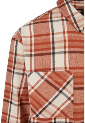 Long Oversized Checked Leaves Shirt
