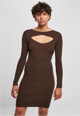 Ribbed dress with long sleeves