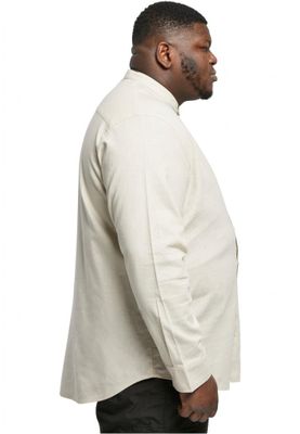 Cotton Linen Stand Up Collar Shir
