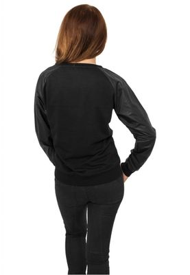 Sweatshirt Leatherimitation on arms
