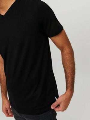 Sort v-hals T-shirt til mænd