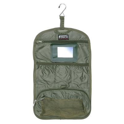 Hanging toilet case with mirror
