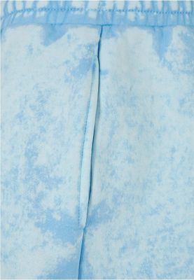 Light blue batik patterned terry shorts