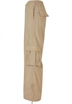 Wide nylon cargo pants for women