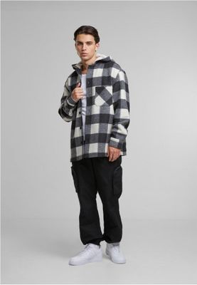 Checked jacket with hood for men