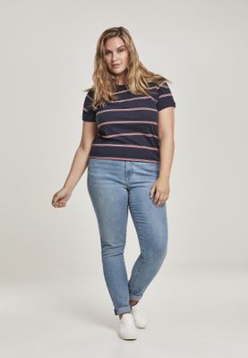 Striped sweatshirt lady