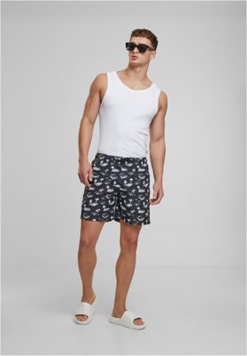 Pattern Swim Shorts Black/White