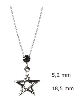 "Pentacle" black zirconia - necklace