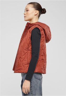 Women's lightweight quilted vest with hood