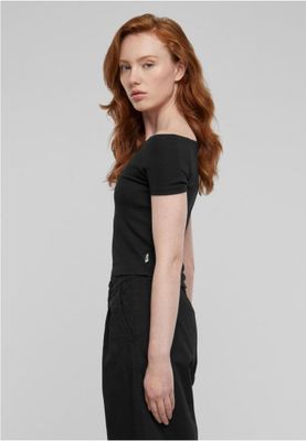 Belly shirt with open shoulders