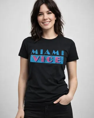 Miami Vice Distressed Logo Girly T-Shirt