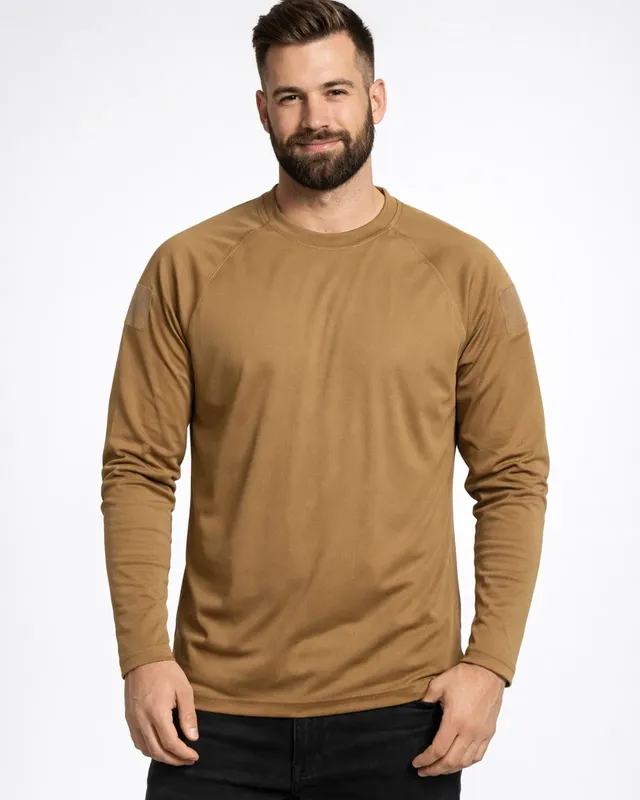 Longsleeve herr i kamelbrunt – Brandit