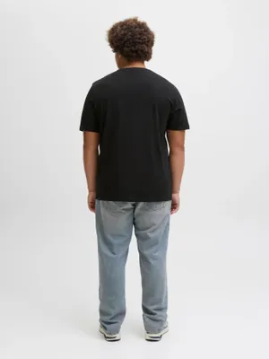 Svart T-shirt med logotryck herr plus size – Jack & Jones
