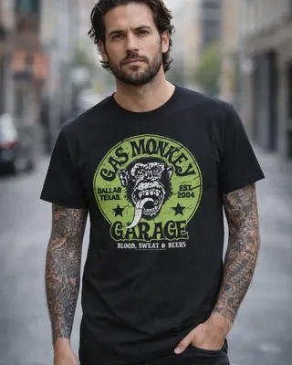 Gas Monkey Garage - Green Logo T-Shirt