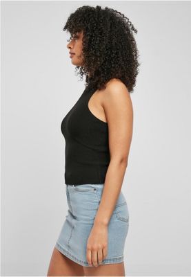 Ladies Short Rib Knit Turtleneck Top