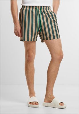 Randiga Seersucker Badshorts Med Justerbar Midja