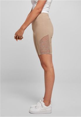 Short cycling pants with lace and high waist