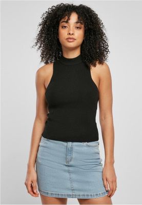 Ladies Short Rib Knit Turtleneck Top