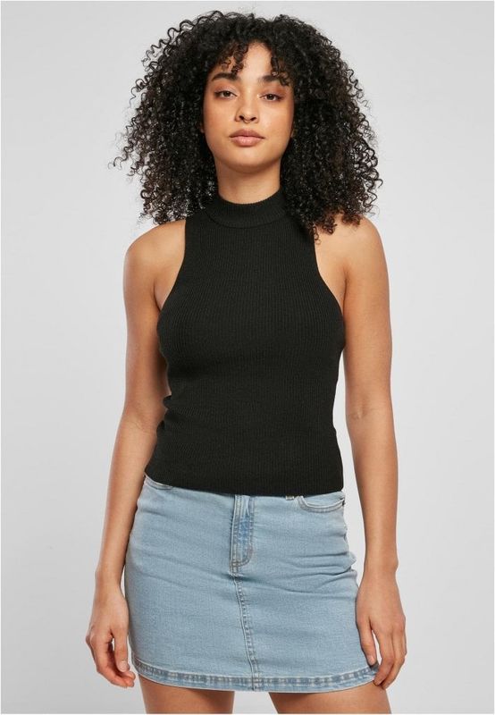 Ladies Short Rib Knit Turtleneck Top