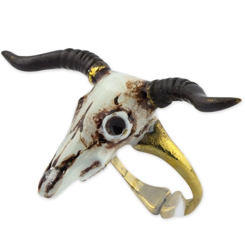 Bull's Skull brass ring
