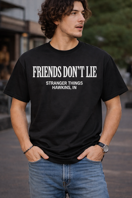 Stranger Things Friends Don’t Lie Loose Tee Black