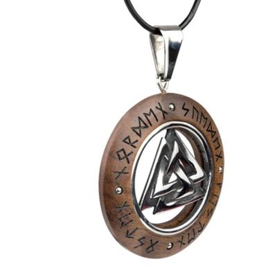Valknut træ vedhæng halskæde