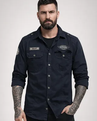 Luis Vintage skjorte - navy
