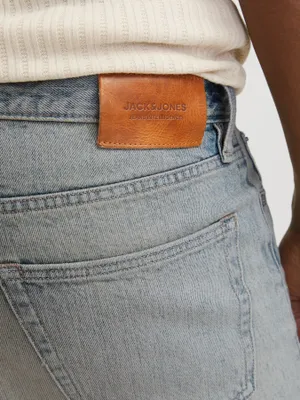 Ljusa stentvättade wide fit jeans herr  - DAVE